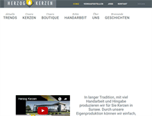 Tablet Screenshot of herzogkerzen.ch